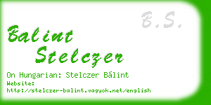 balint stelczer business card